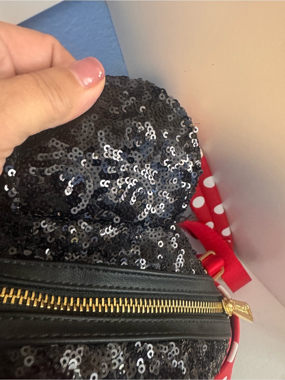 Loungefly Red and Black Minnie Mouse Polka Dot Mini Backpack - Picture 9 of 16